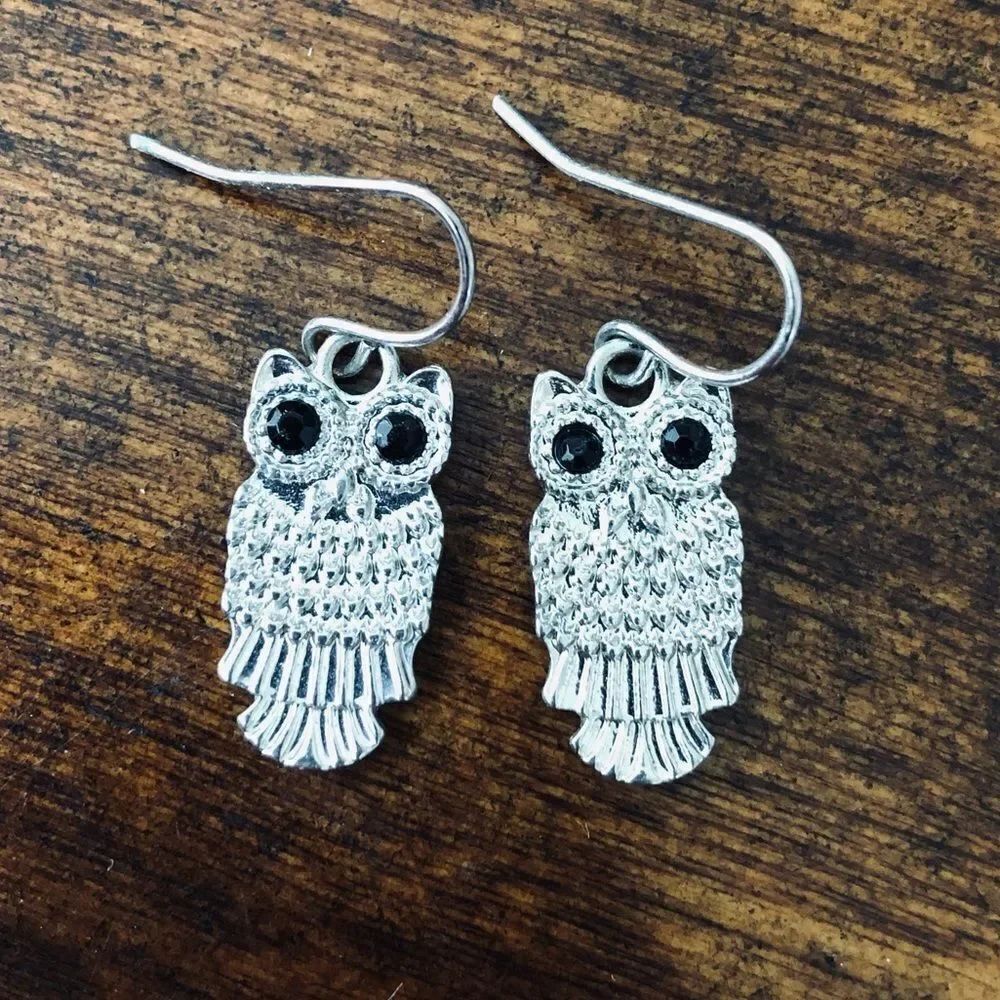 Silver Delicate Owl Earrings